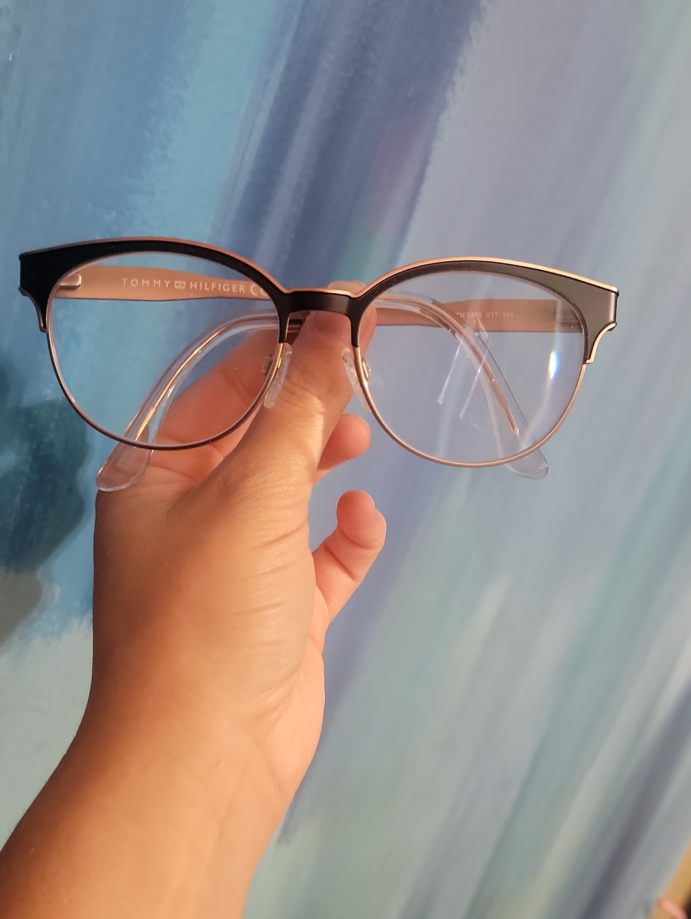 Tommy Hilfiger Black and Gold Cat-Eye Glasses